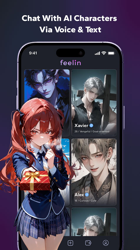 Feelin AI 角色广场产品界面